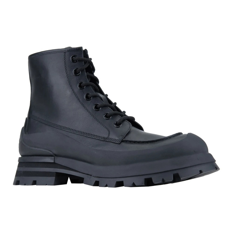 Alexander McQueen MEN'S LEATHER LACE-UP BOOTS outlook