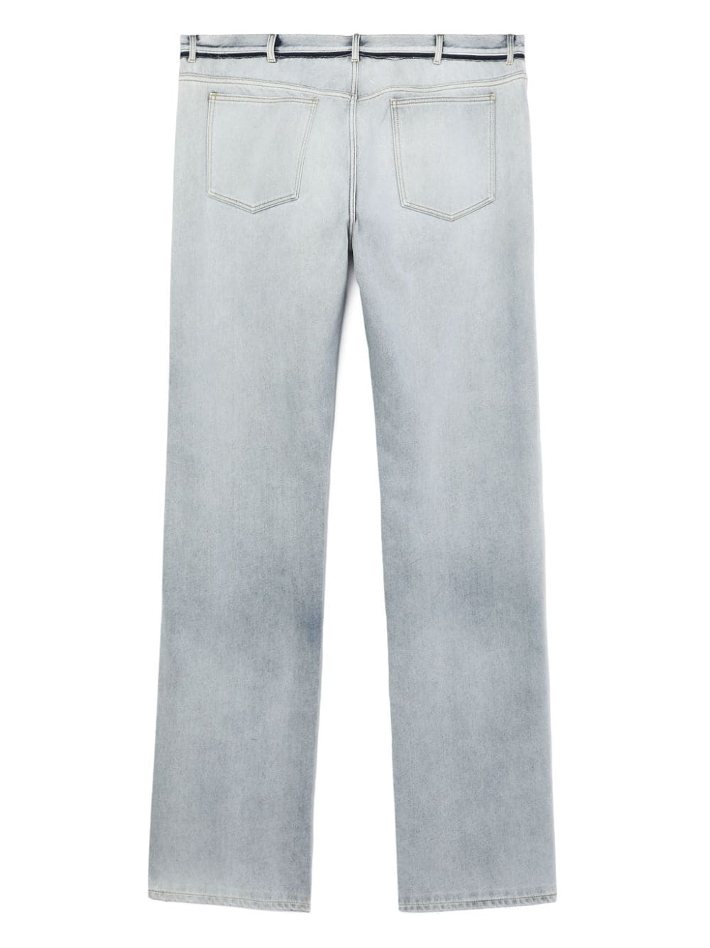 contrasting-border straight-leg trousers - 6