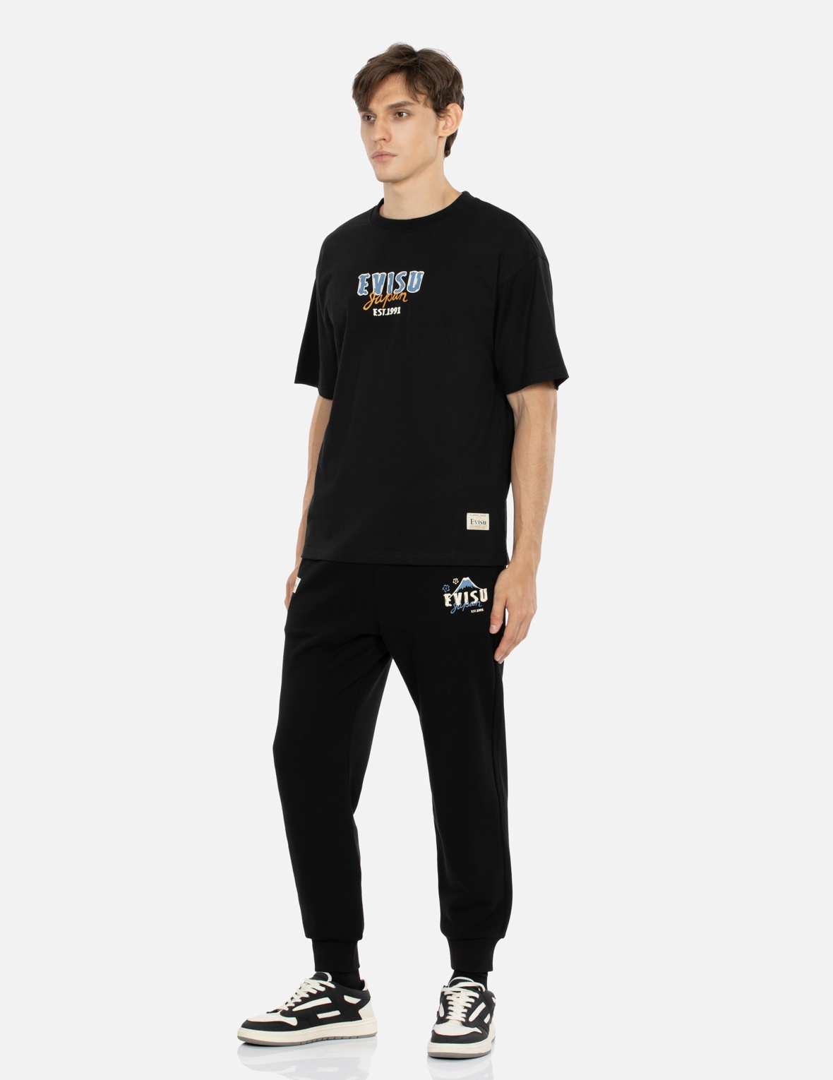 KUMADORI DARUMA DAICOCK PRINT REGULAR FIT SWEATPANTS - 4