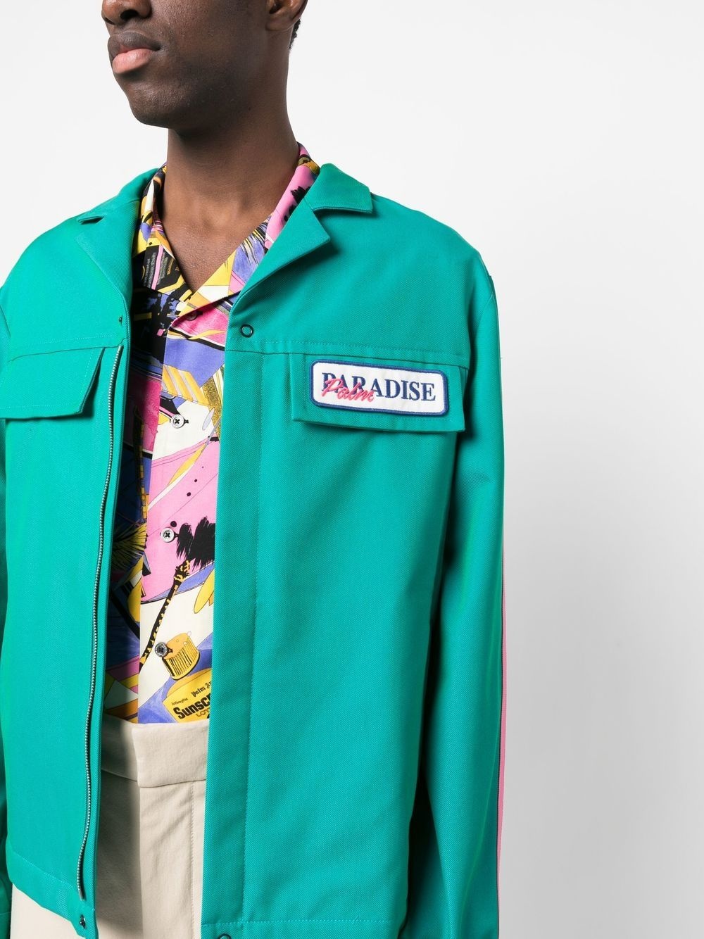 Paradise-embroidered shirt jacket - 5