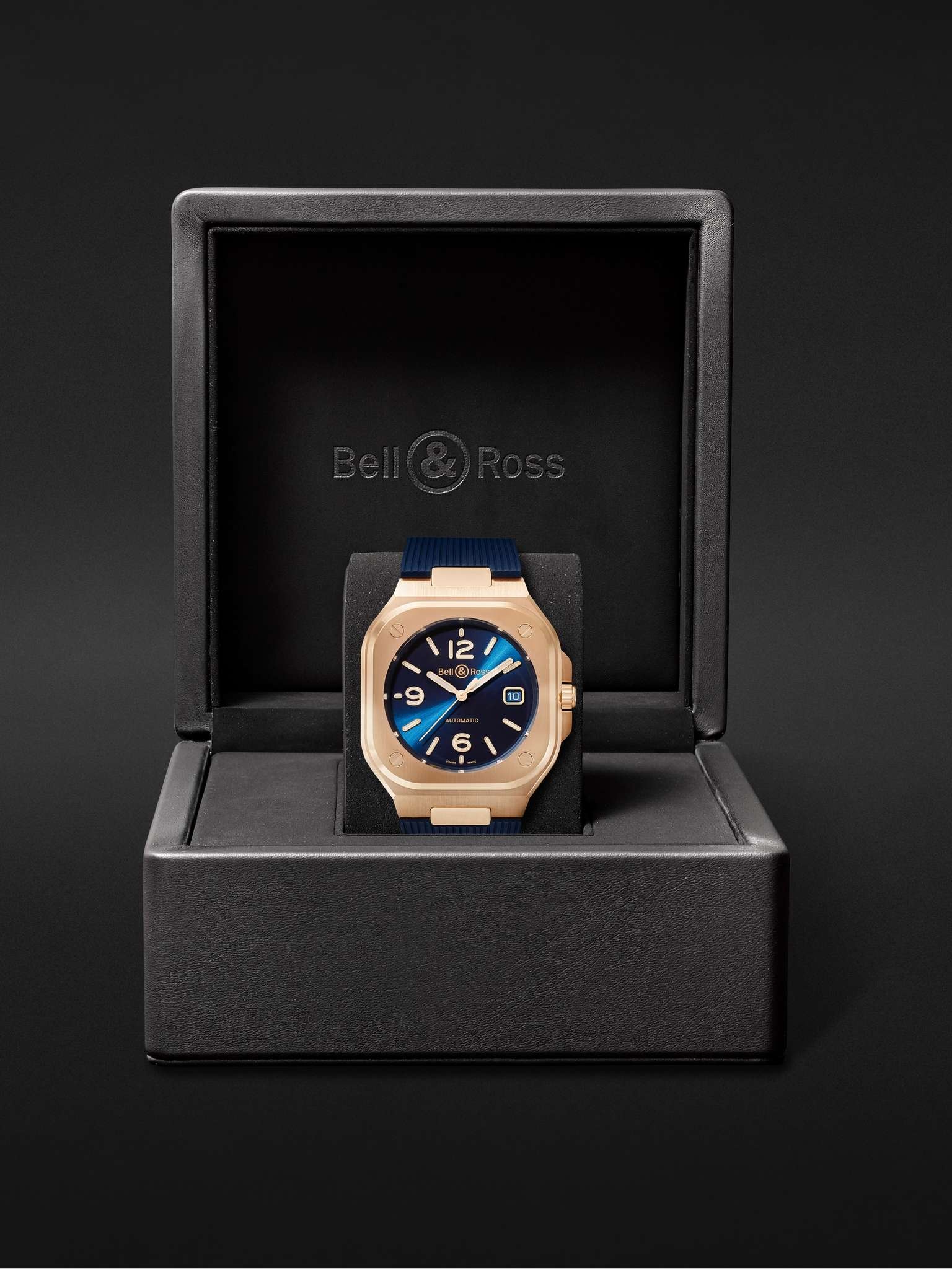 BR 05 Blue Gold Automatic 40mm 18-Karat Rose Gold and Rubber Watch, Ref. No. BR05A-BLU-PG/SRB - 8