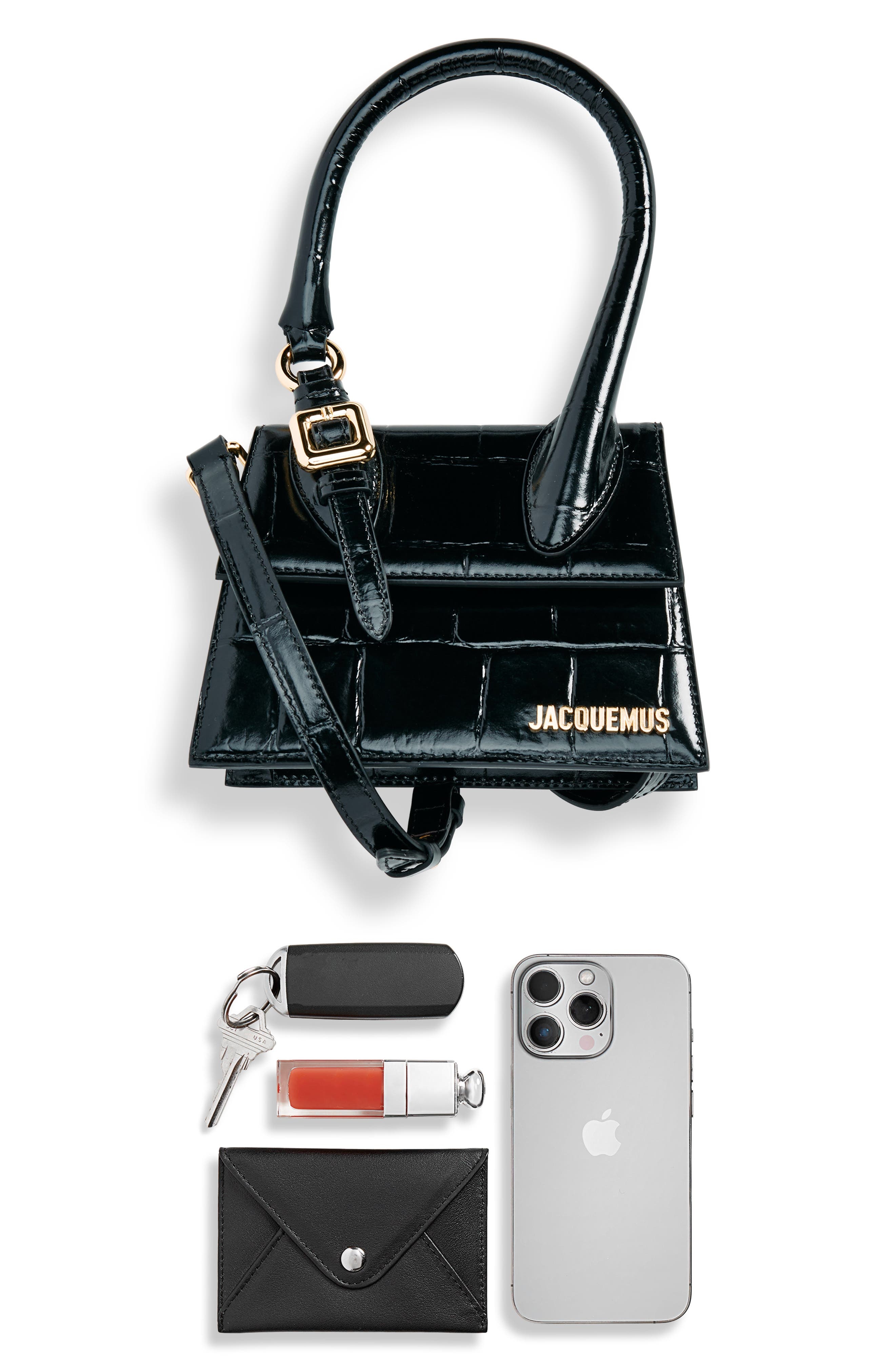 Le Chiquito Croc-Embossed Leather Crossbody Bag - 8