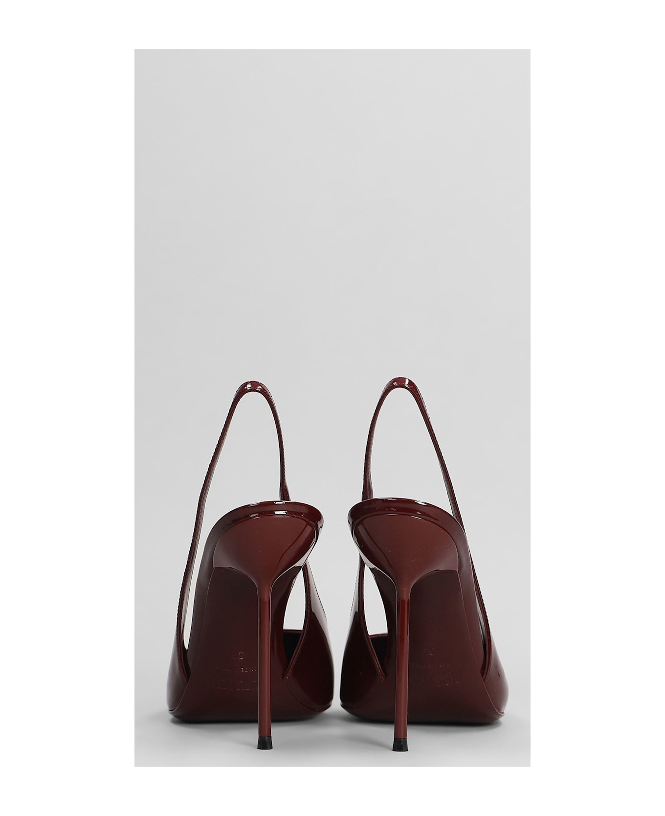Lidia Slingback Pumps In Bordeaux Patent Leather - 4