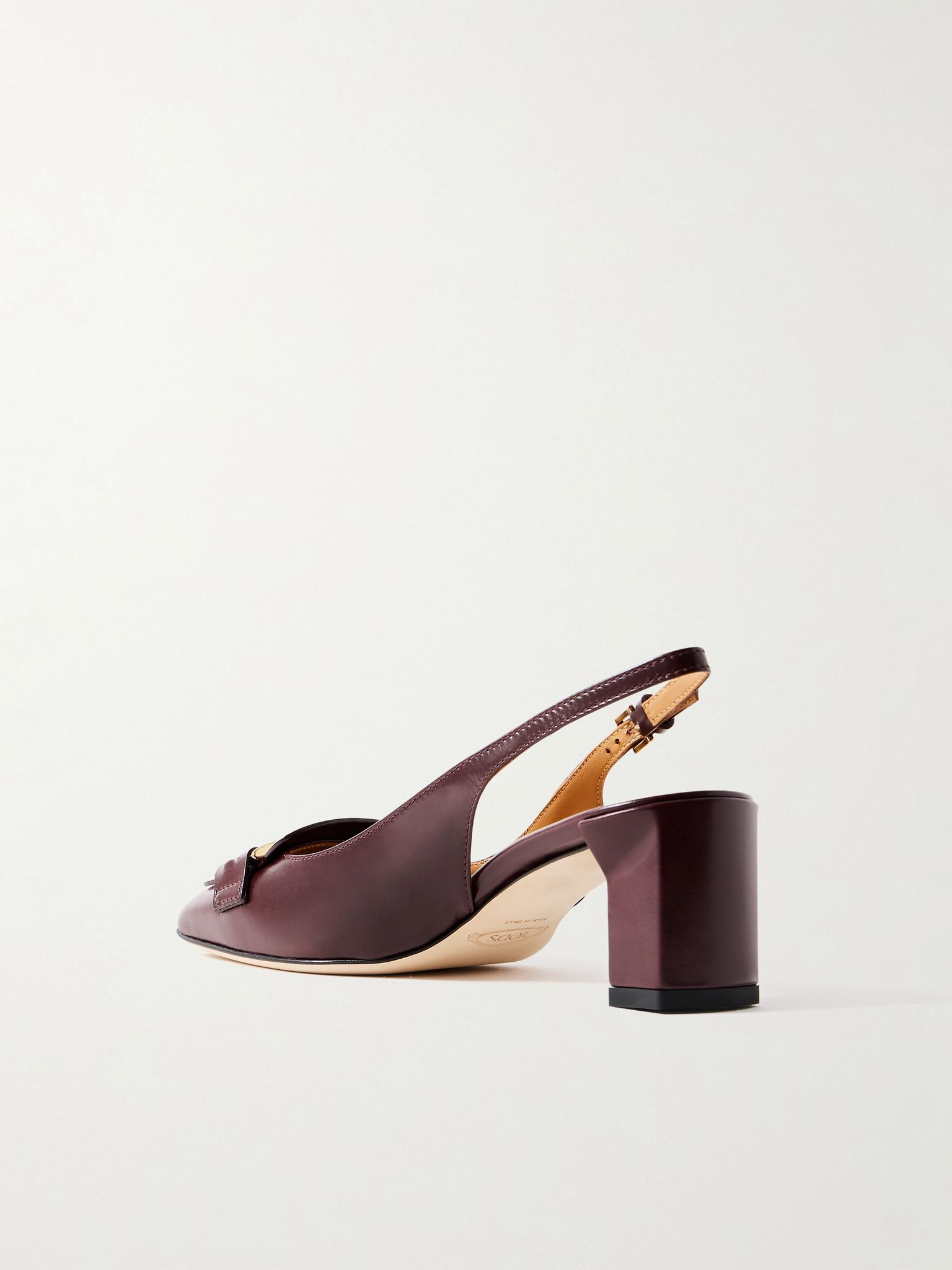 Cuoio embellished leather pumps Burgundy - 3