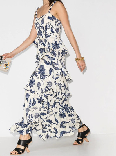 Johanna Ortiz Cat Goddess floral ruffle maxi-dress outlook