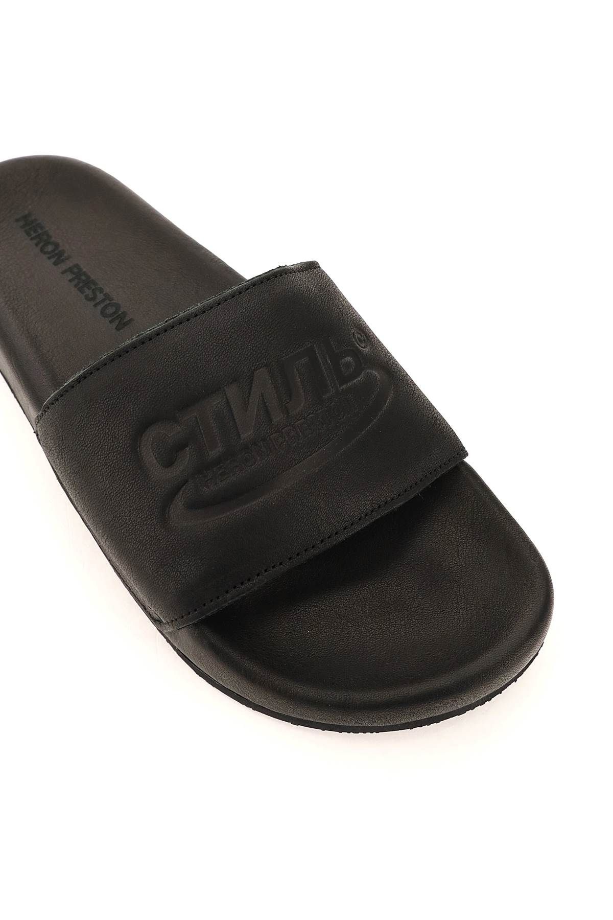 LEATHER SLIDERS WITH LOGO - 4