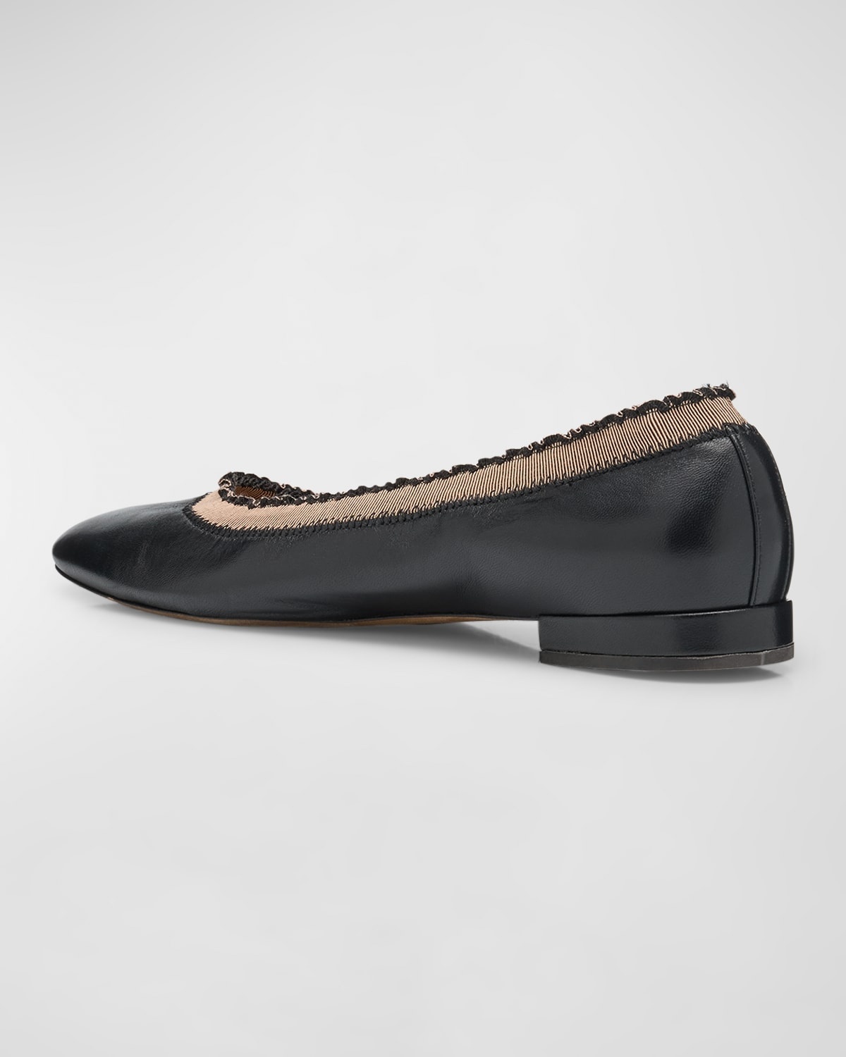 Elise Leather Ruffle Ballerina Flats - 3