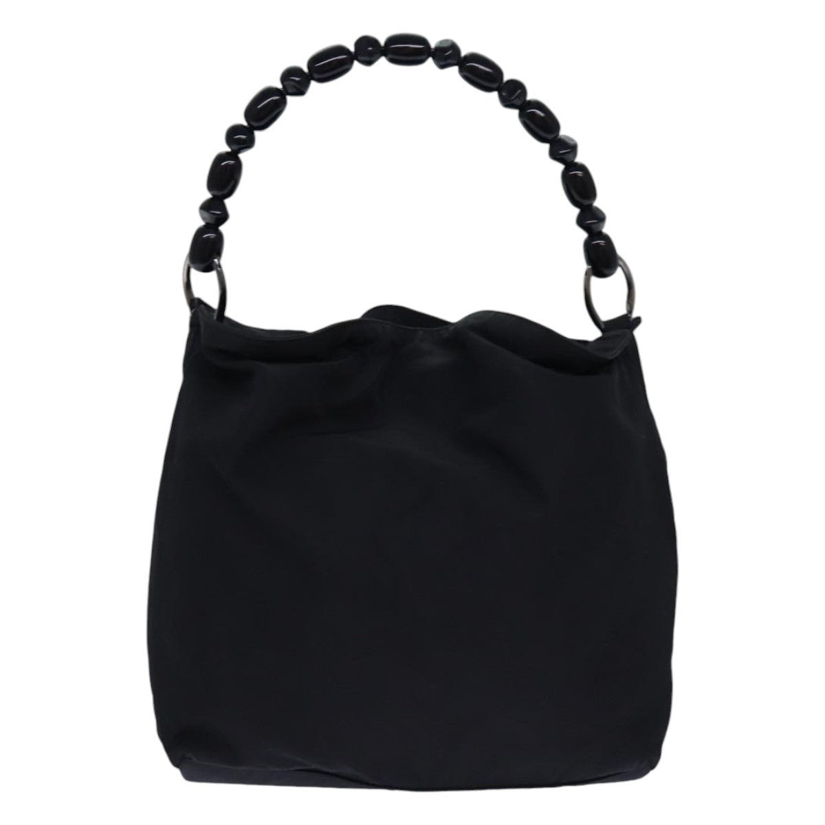 DIOR Maris Pearl Hand Bag Nylon Black Silver - 2
