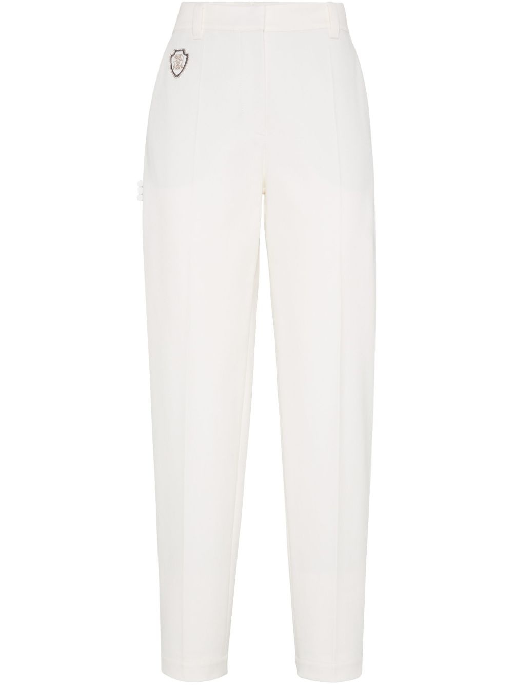 logo patch tailored trousers - 1