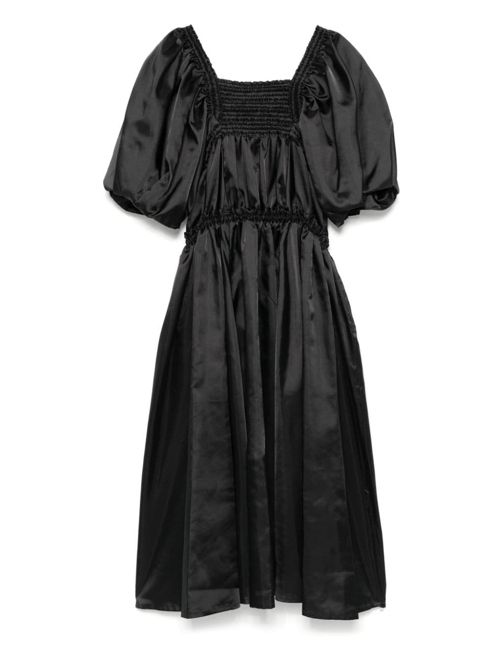 smocked midi dress - 2