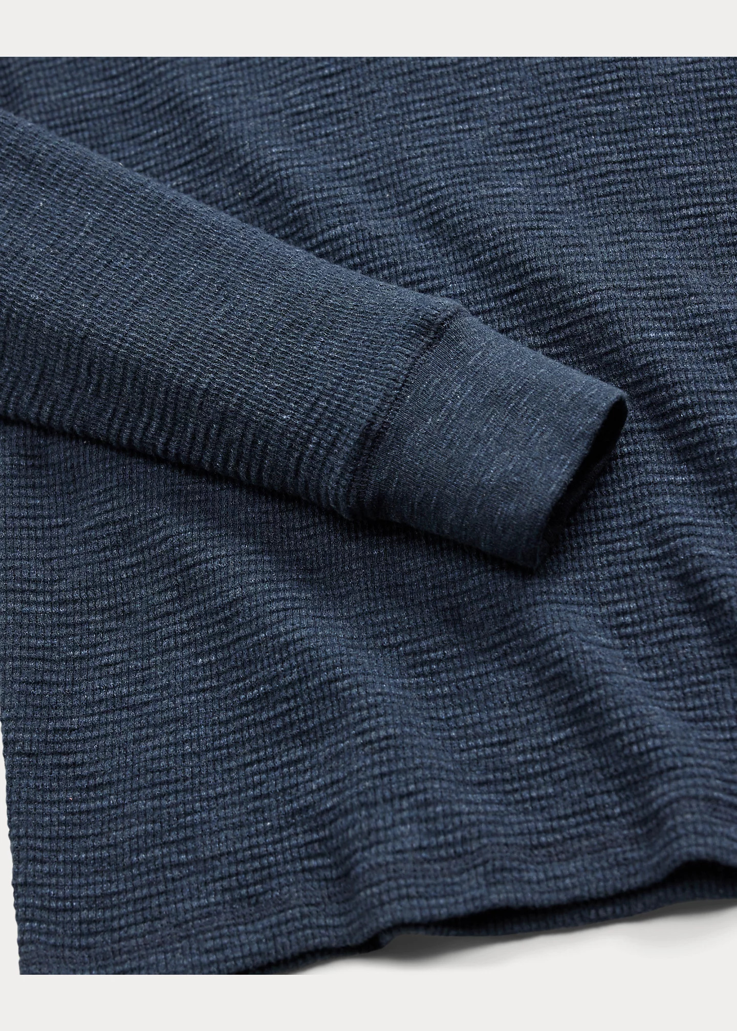 Garment-Dyed Waffle-Knit Henley Shirt - 4