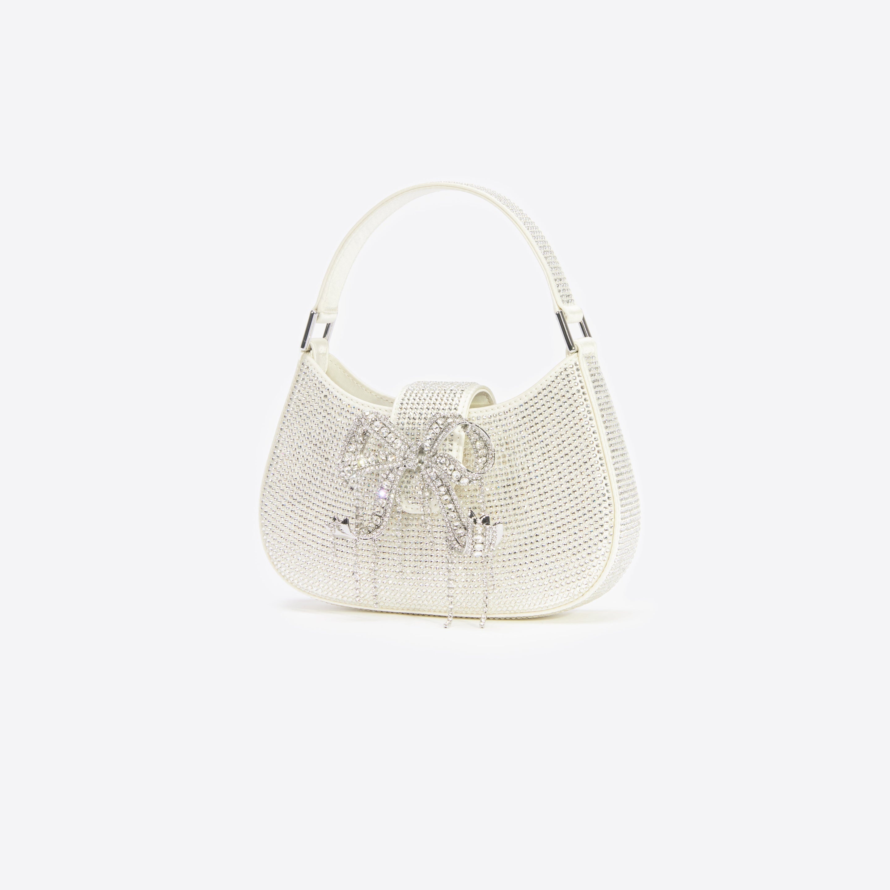 Champagne Rhinestone Mini Crescent Bag - 2