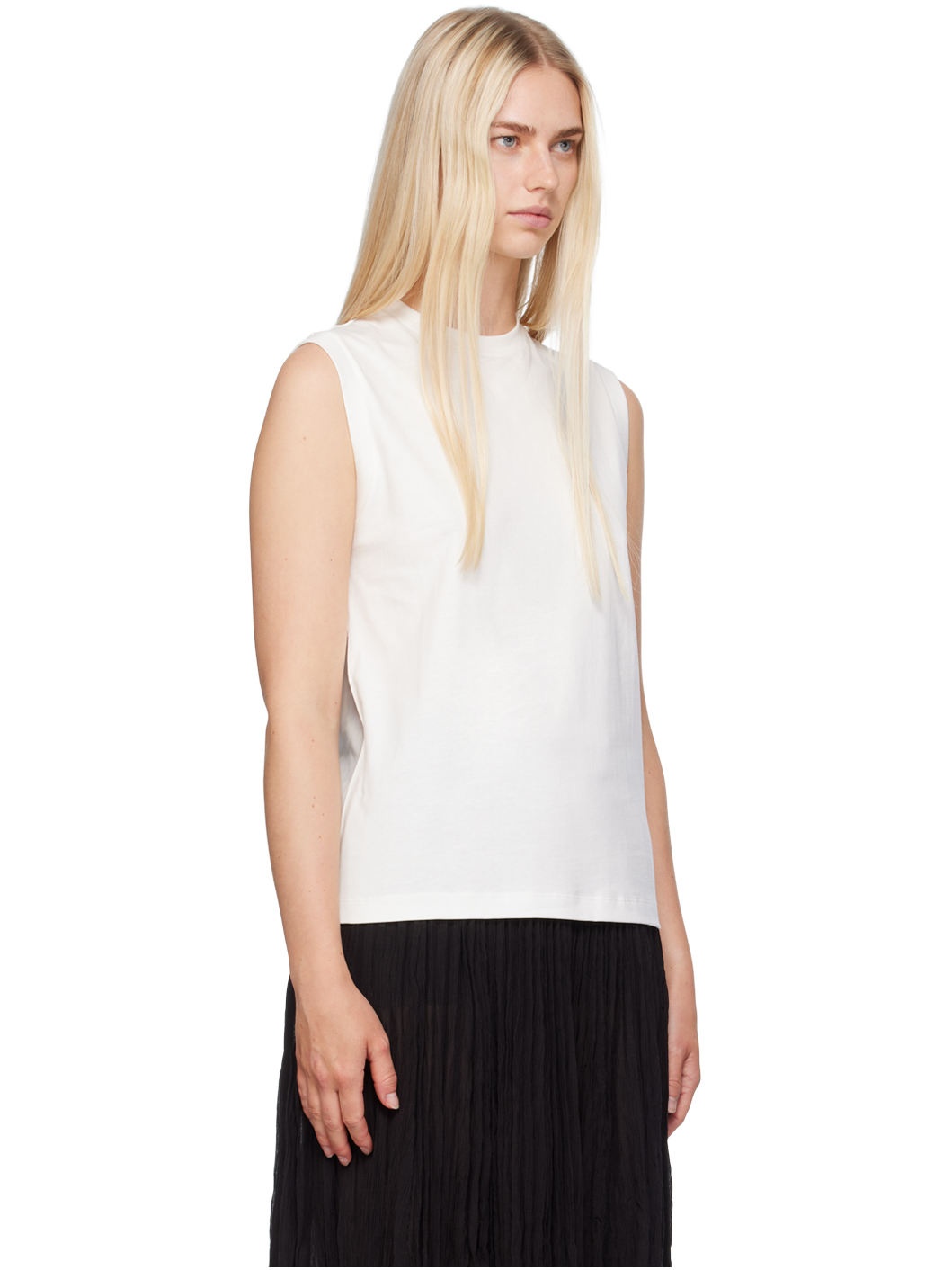 Off-White Relaxed Sleeveless Tank Top - 2