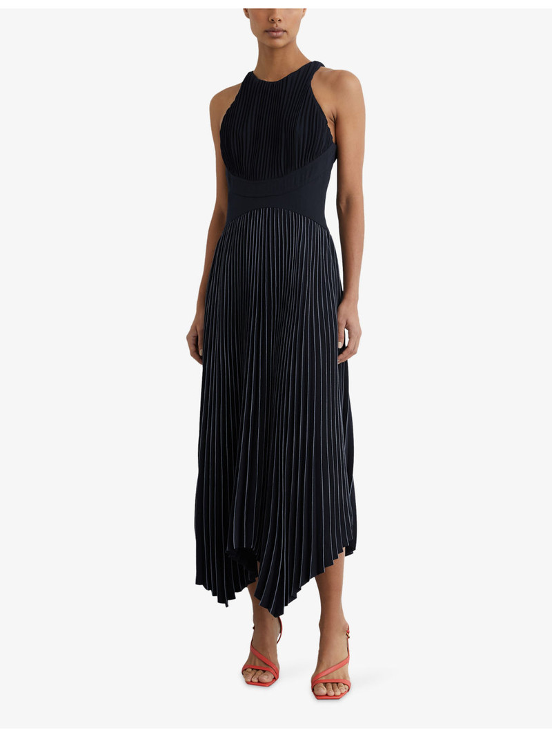 REISS Rachel Pleated Sleeveless Woven Midi Dress outlook
