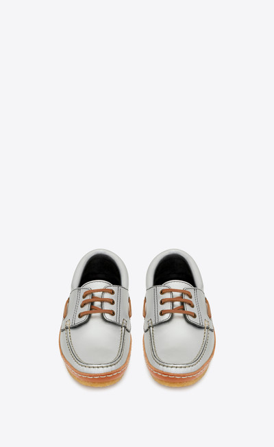 SAINT LAURENT ashe boat shoes in metallized leather outlook