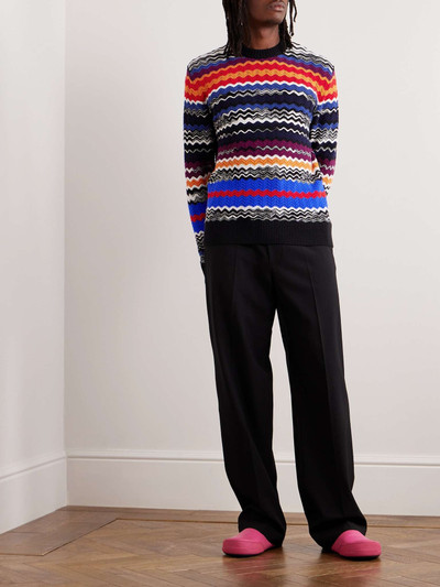 Missoni Slim-Fit Striped Crochet-Knit Wool-Blend Sweater outlook