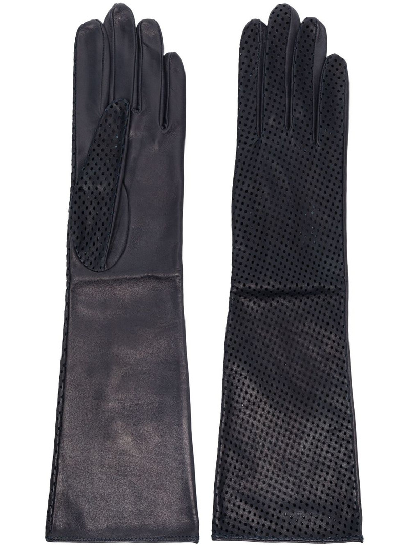 perforated-design leather gloves 1
