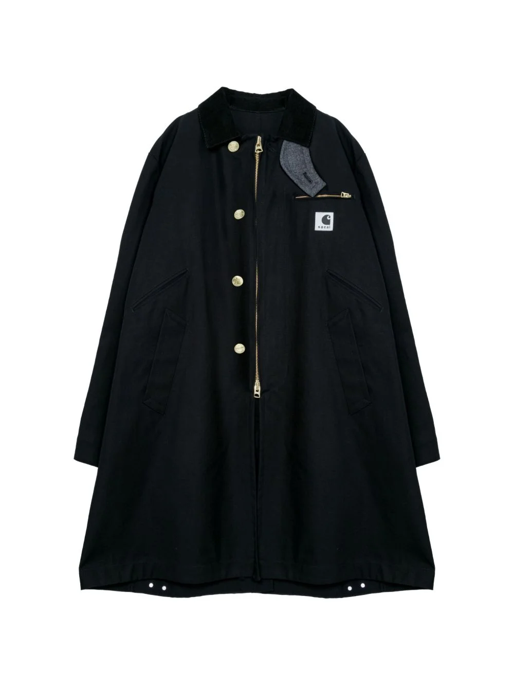 x Sacai Duck Coat logo trench coat - 1