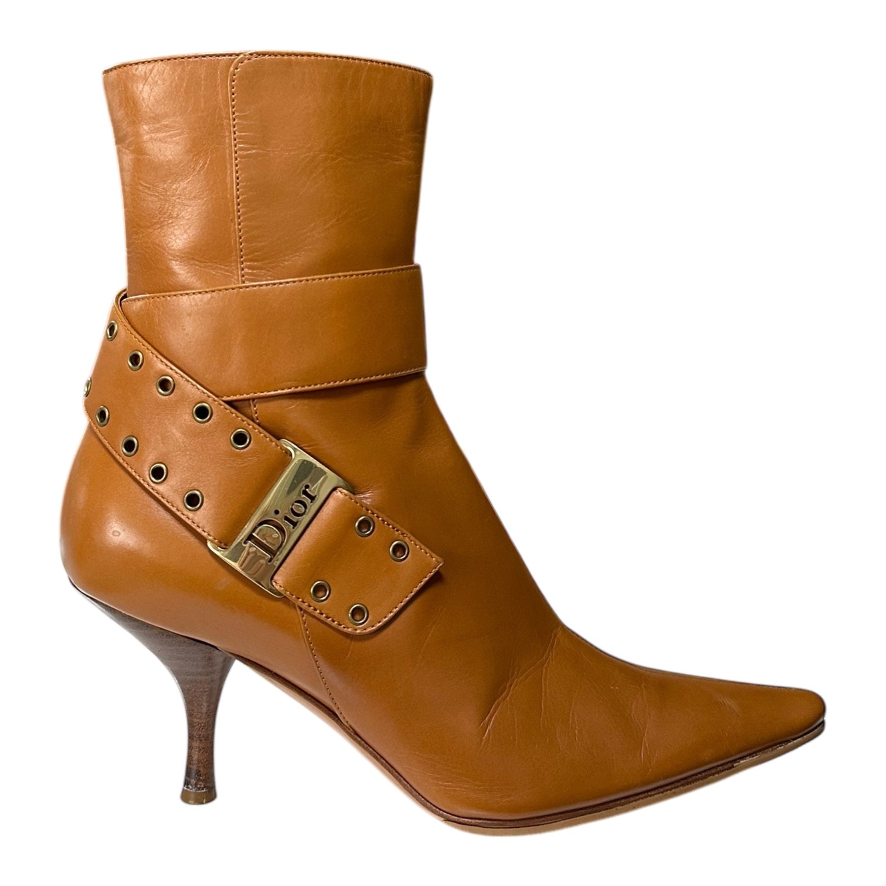 CHRISTIAN DIOR Fall Winter 2004 Leather Buckle Ankle Boots - 4