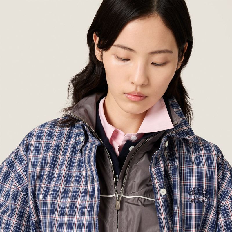 Checked fabric blouson jacket 5