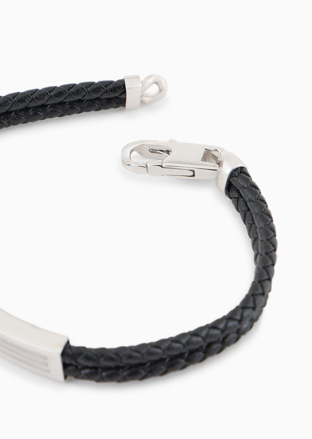 Woven leather bracelet with sterling silver detailing - 2