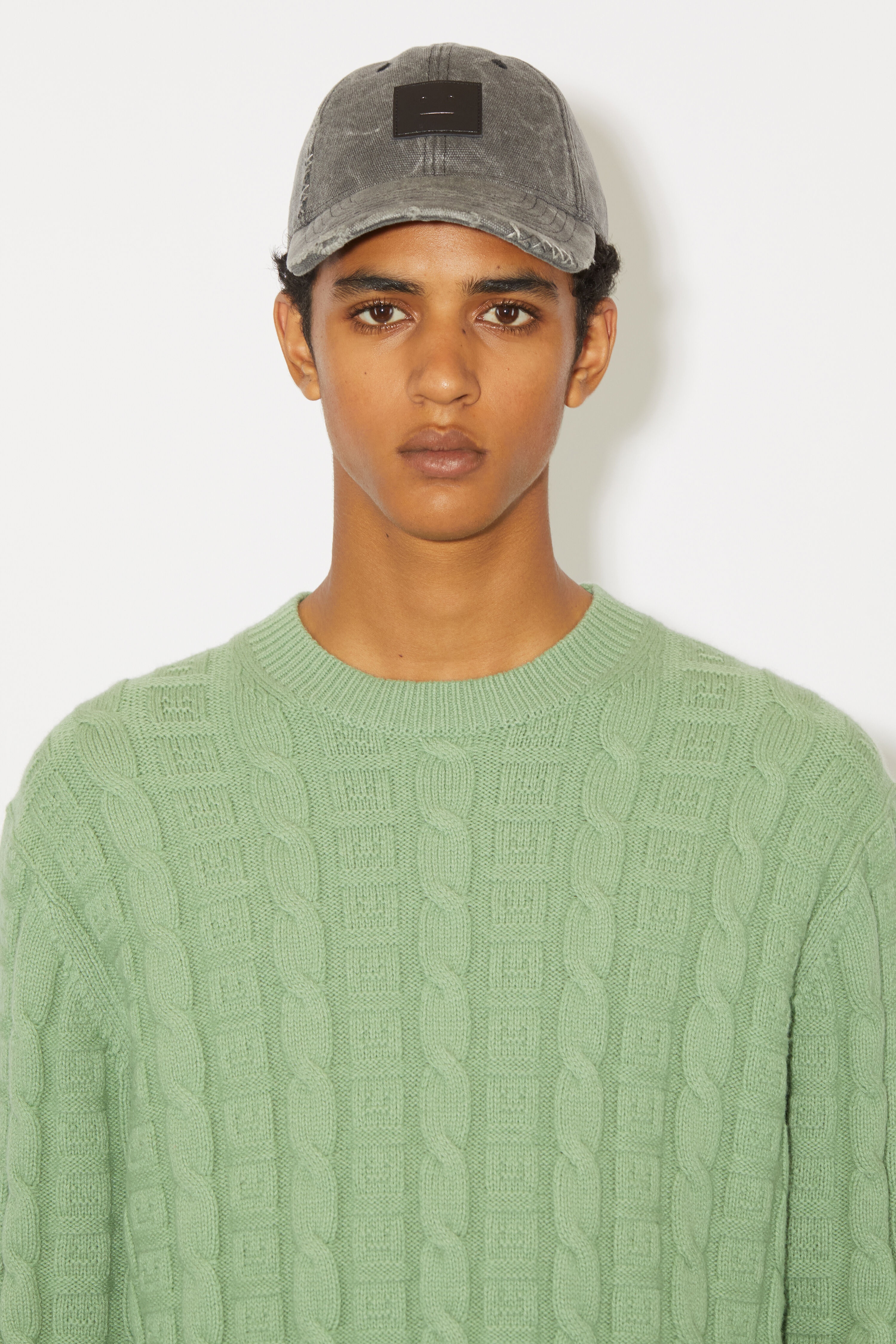 Cable wool jumper - Sage green - 4