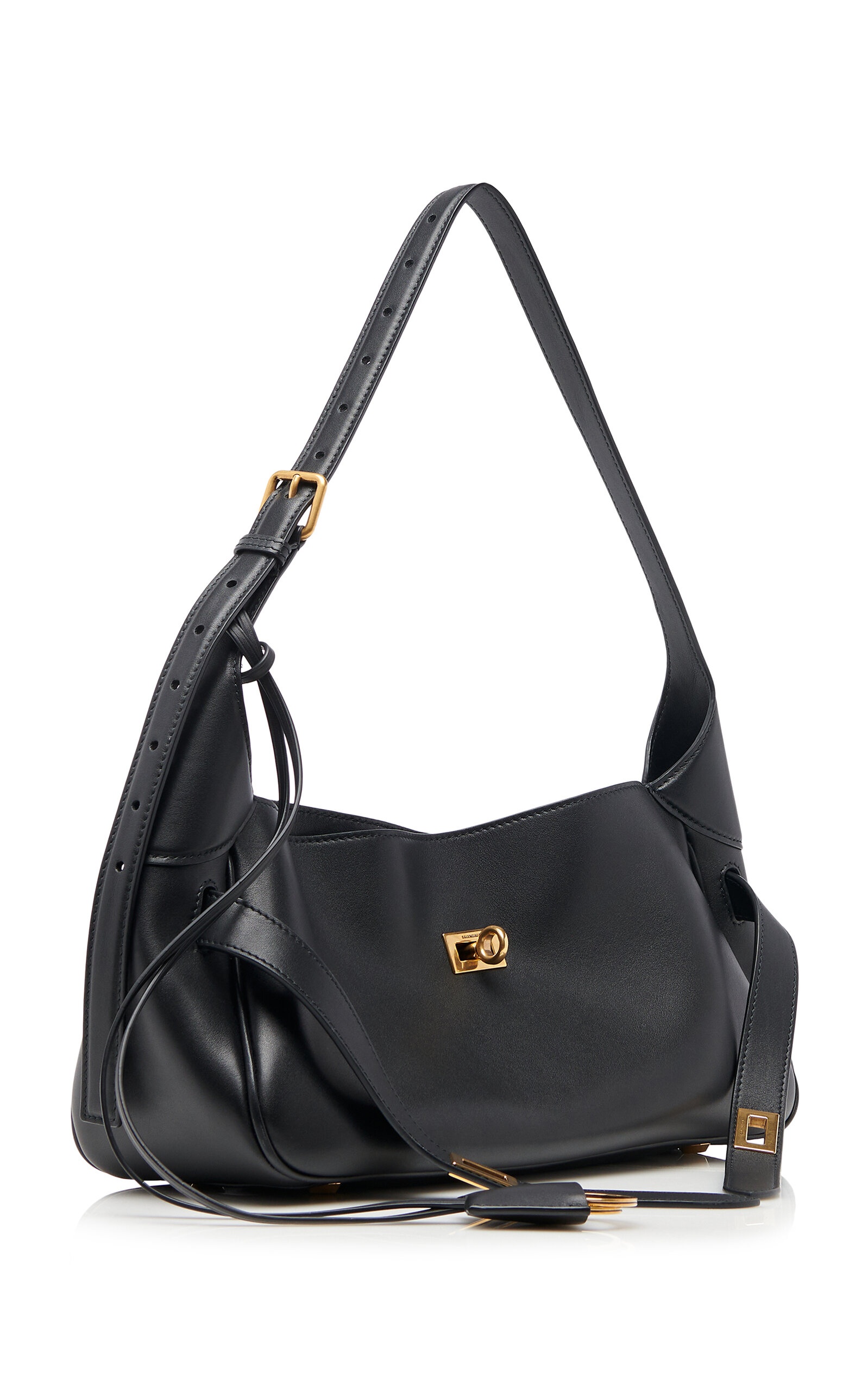 25SS new/BALENCIAGA ベルエアスモールレザークラッチ Bag Black Women's Bel Air Clutch On Strap Small in Black | Balenciaga US