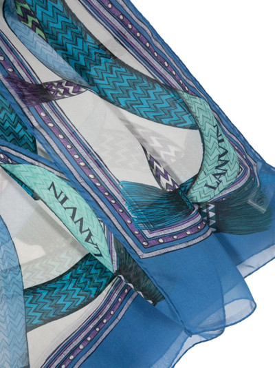 Lanvin logo-print silk scarf outlook