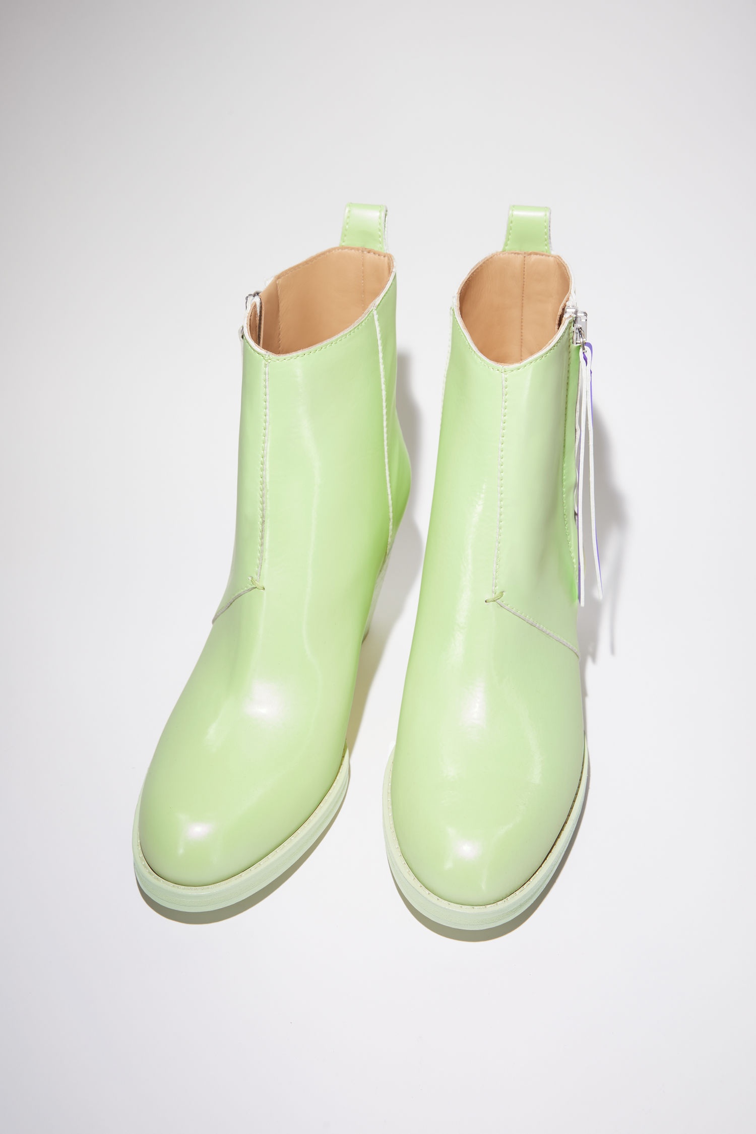 Faux leather boots - Mint green - 2