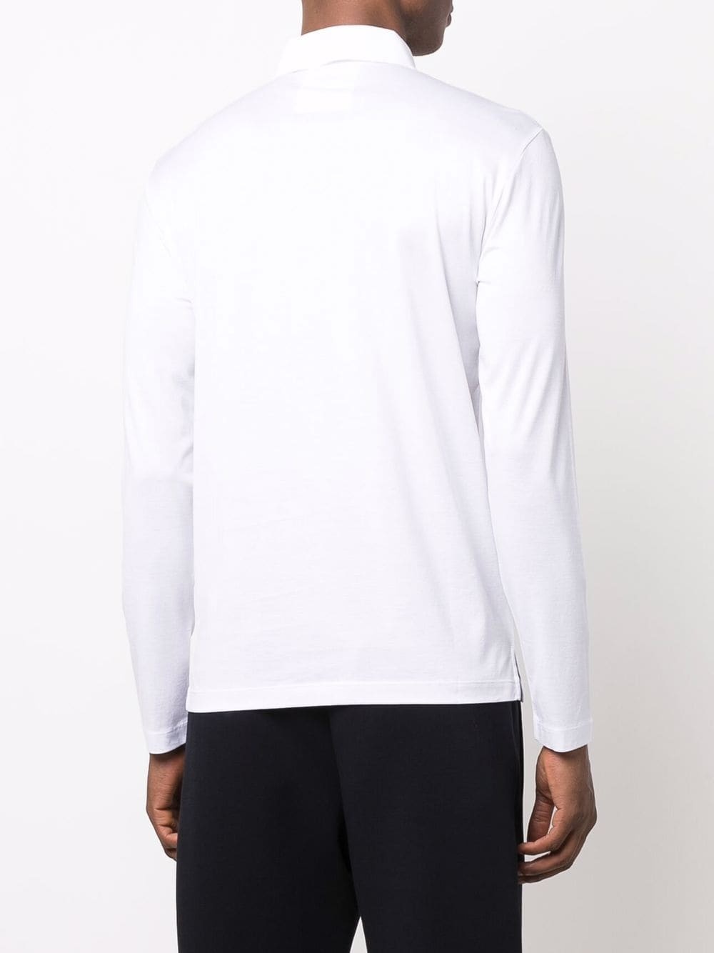 logo-print long-sleeved polo top - 4