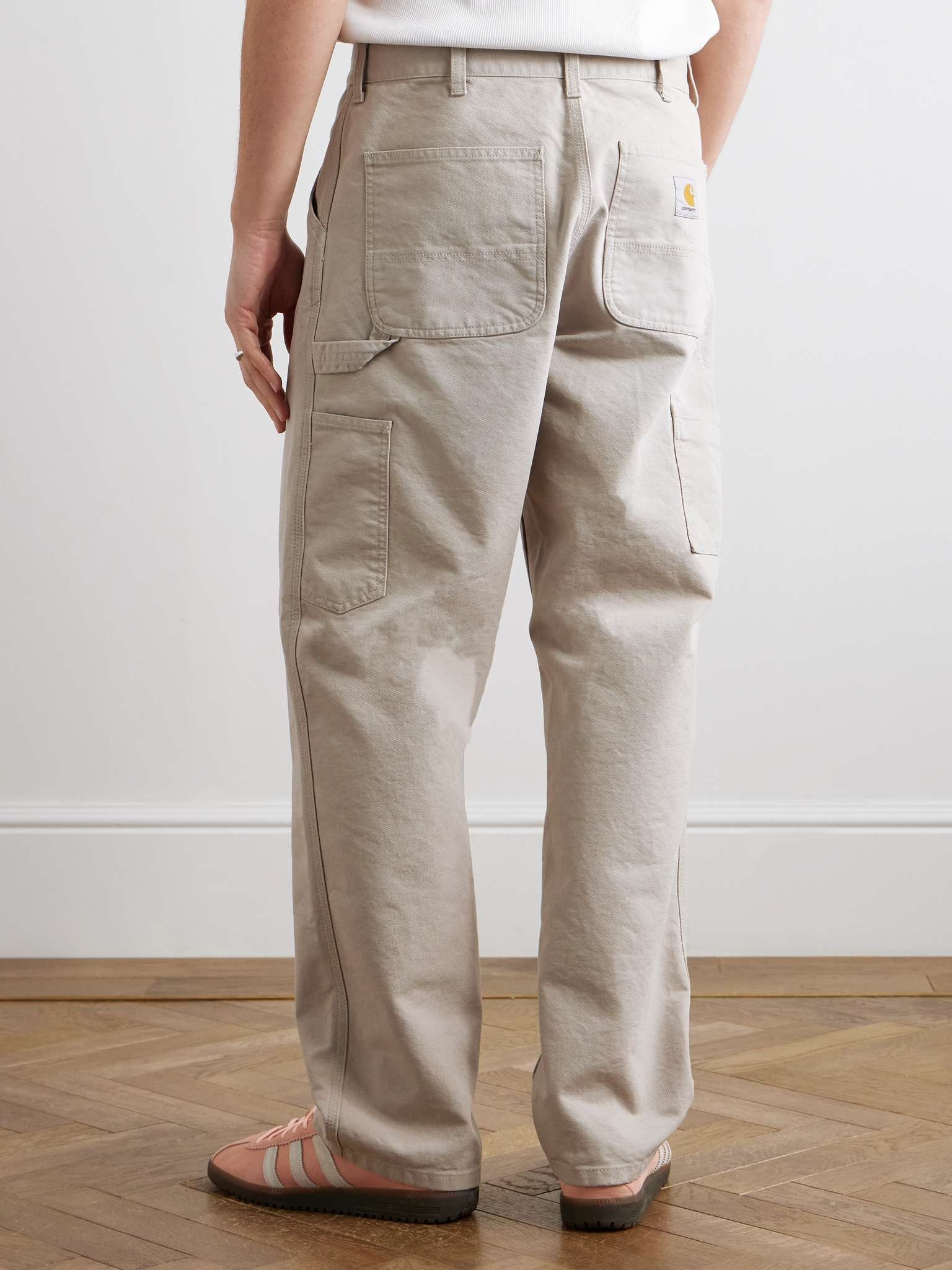Single Knee Straight-Leg Cotton-Canvas Trousers - 4