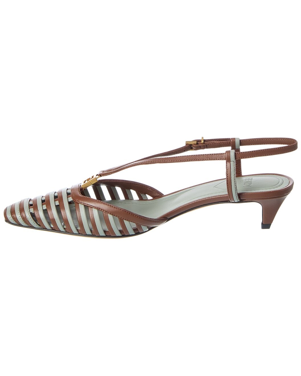 FENDI FFold Leather Slingback Pump - 2