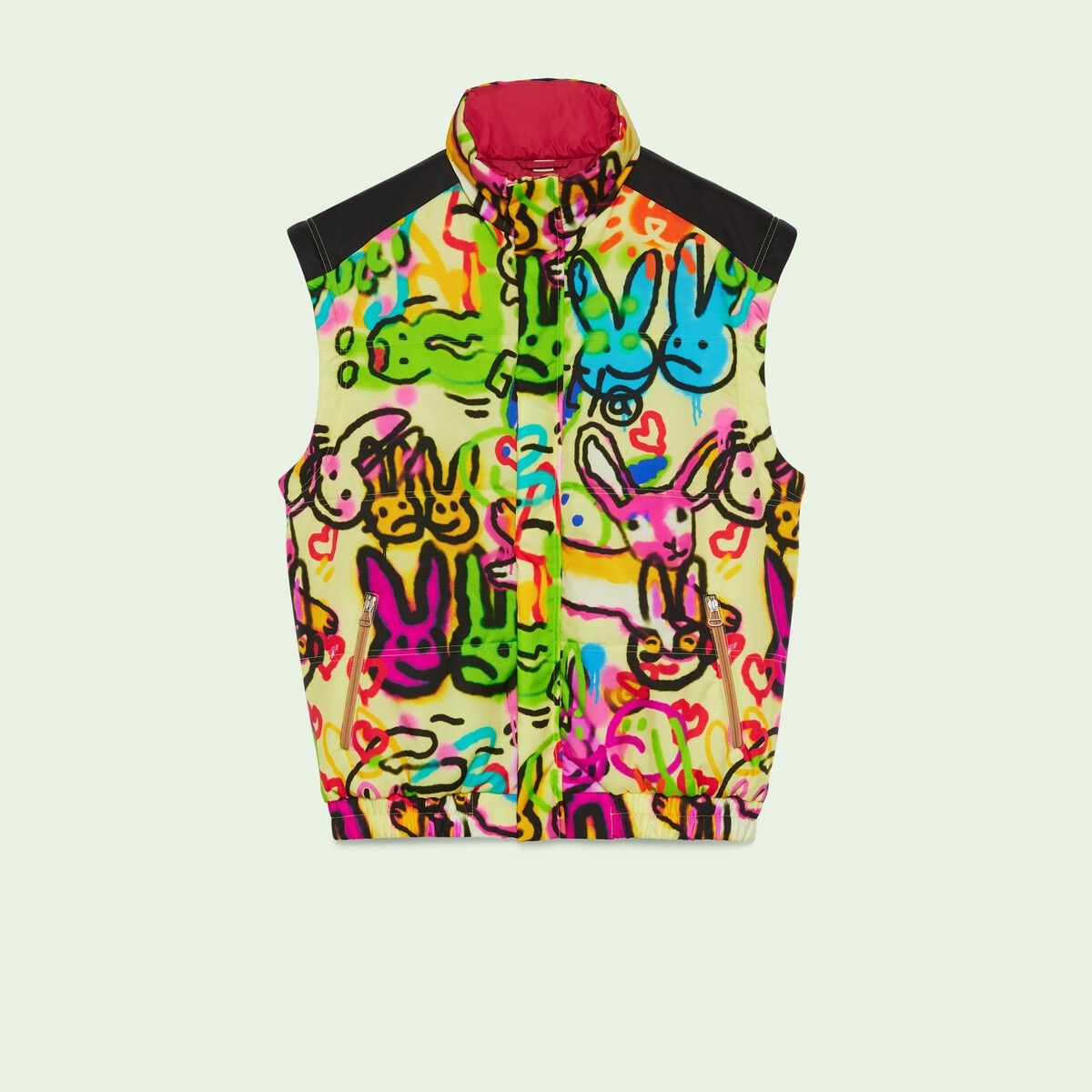 Bunny print padded nylon vest - 1