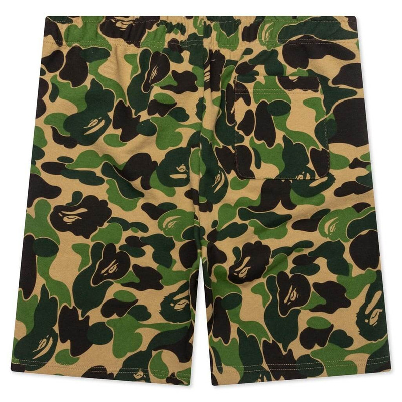 A BATHING APE® ABC CAMO SHARK SWEAT SHORTS - GREEN outlook