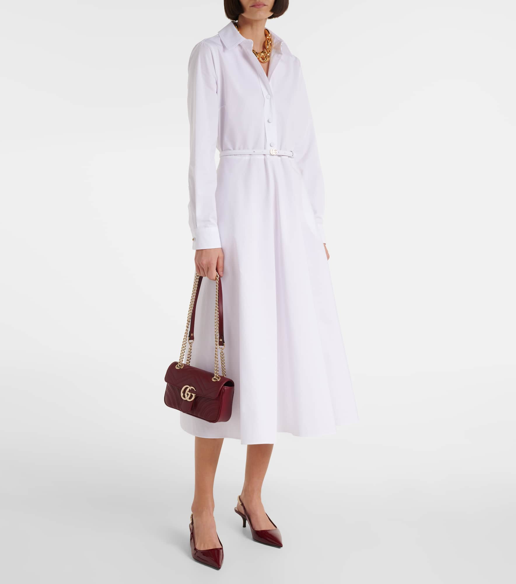 Cotton poplin midi dress - 2
