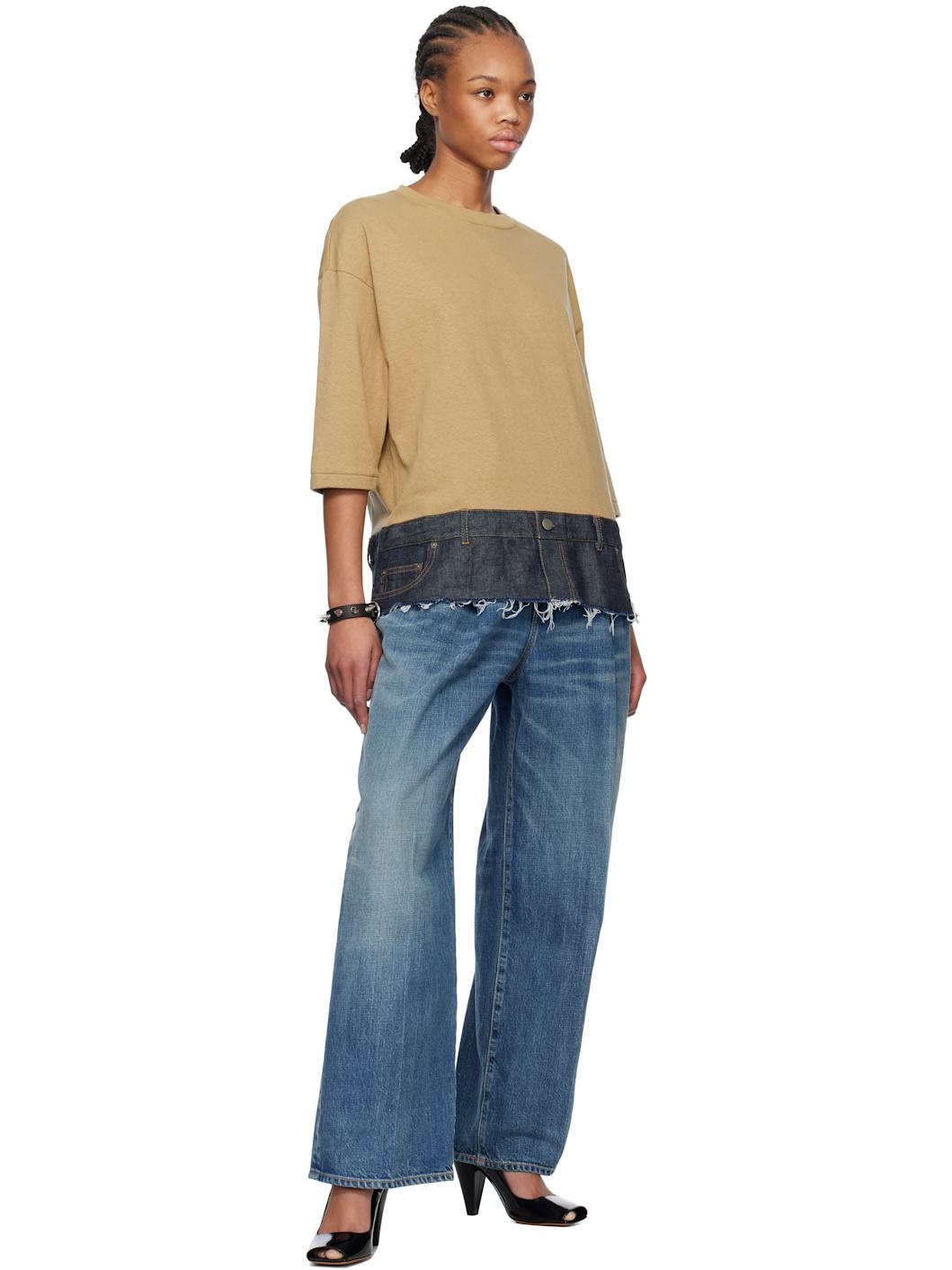 Beige Jeans T-shirt - 4
