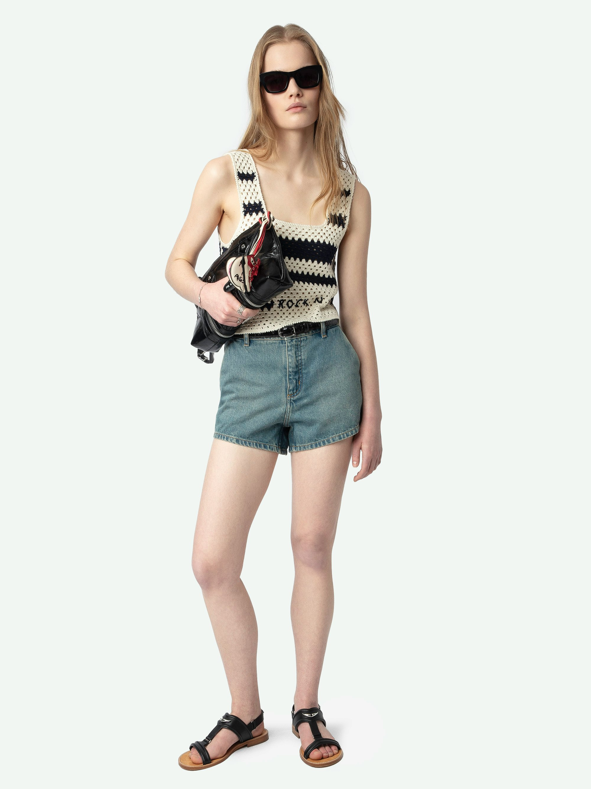Dillie Crochet Knit Tank Top - 4