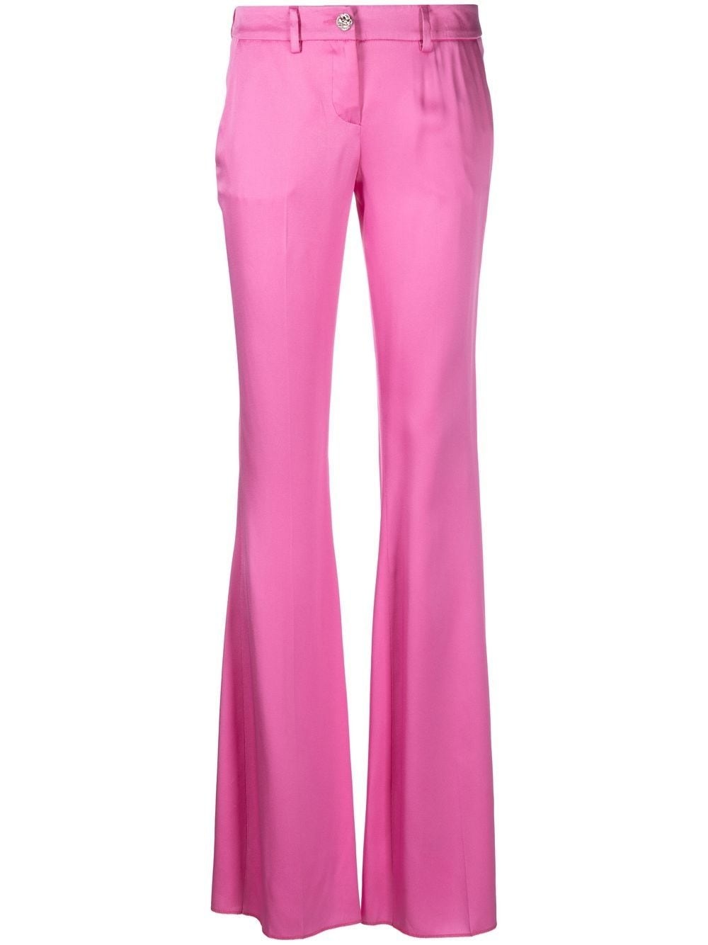flared satin trousers - 1