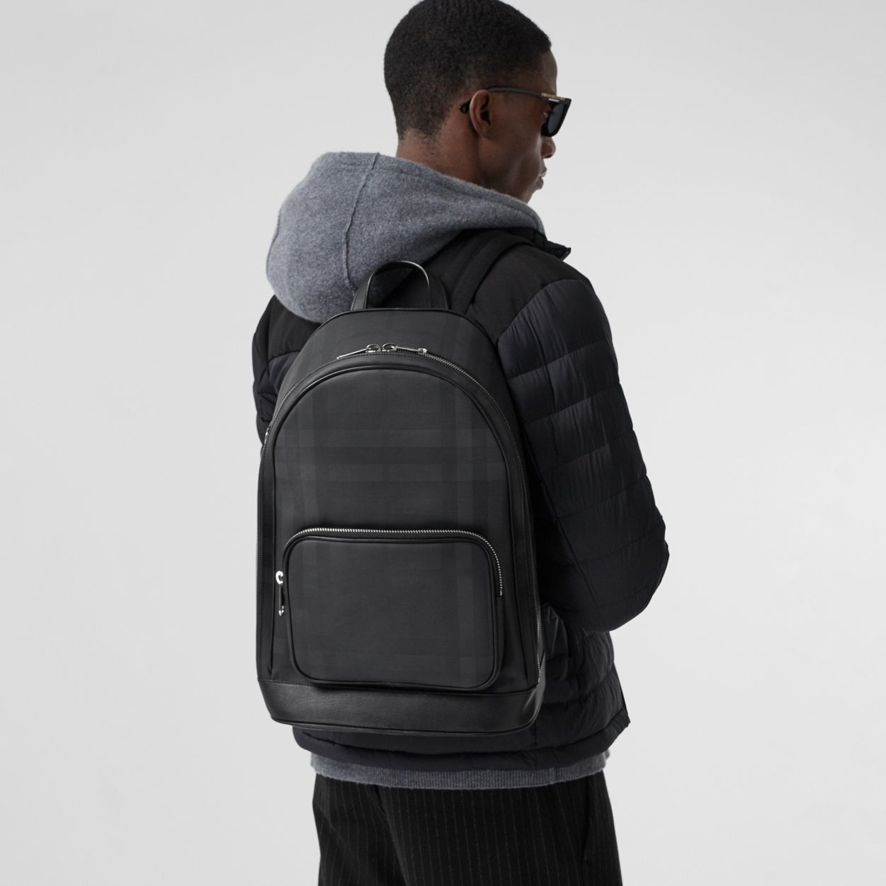 London Check and Leather Backpack - 4