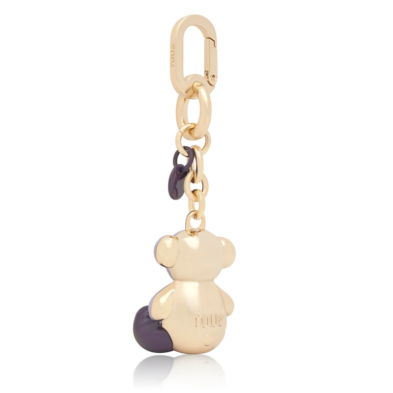 TOUS Mauve and gold-colored metal Key ring Bold Bear outlook