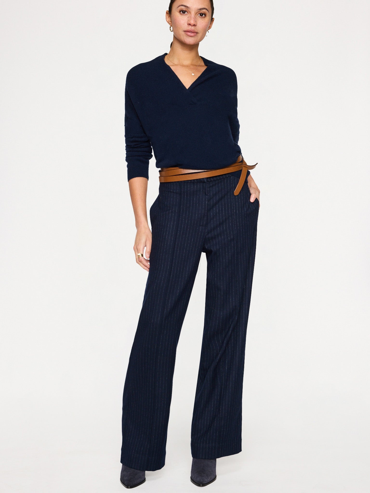 The Siena Wrap Neck Pullover - 7