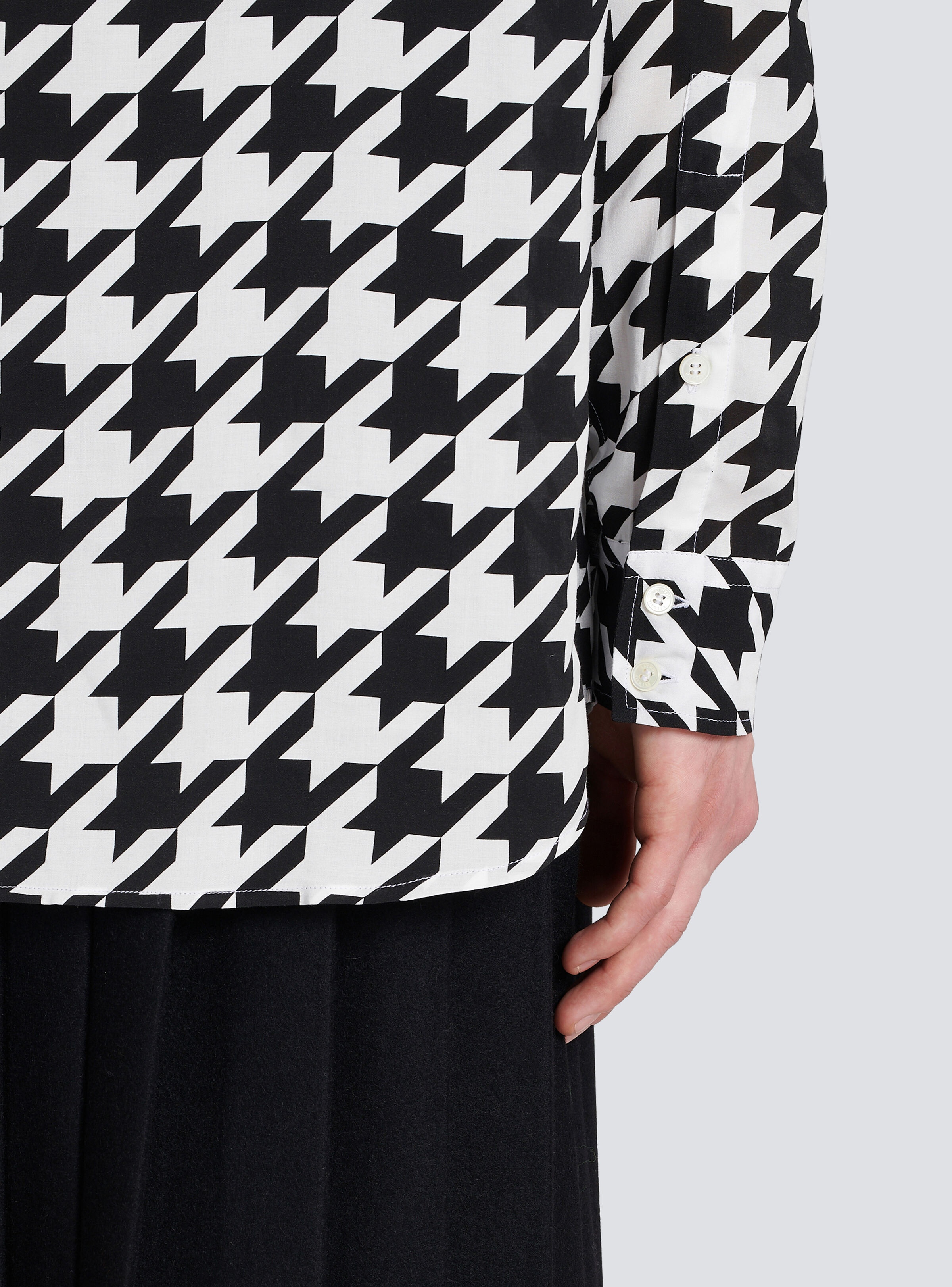 Houndstooth print cotton shirt - 8