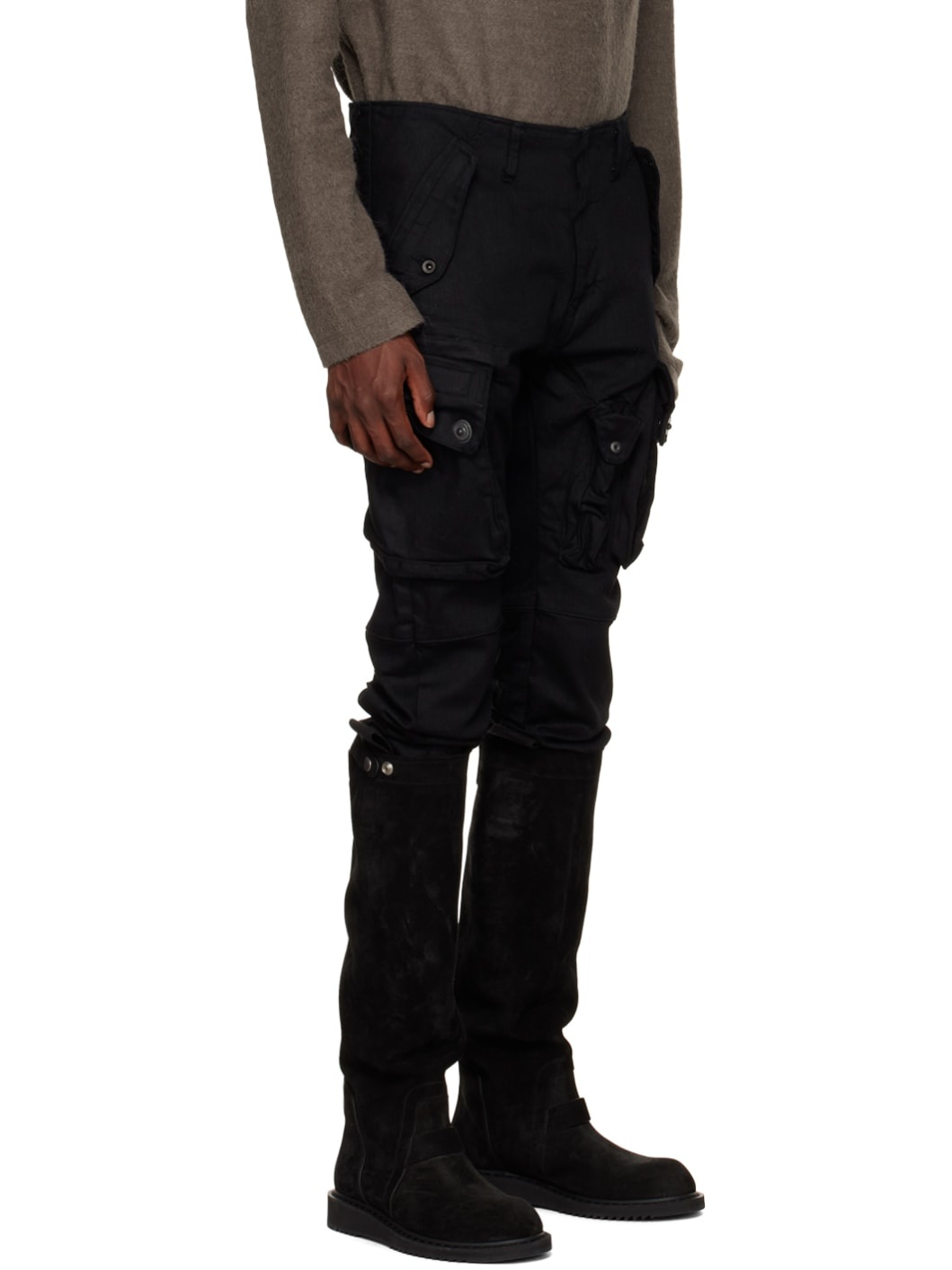Black Gas Mask Cargo Pants - 2