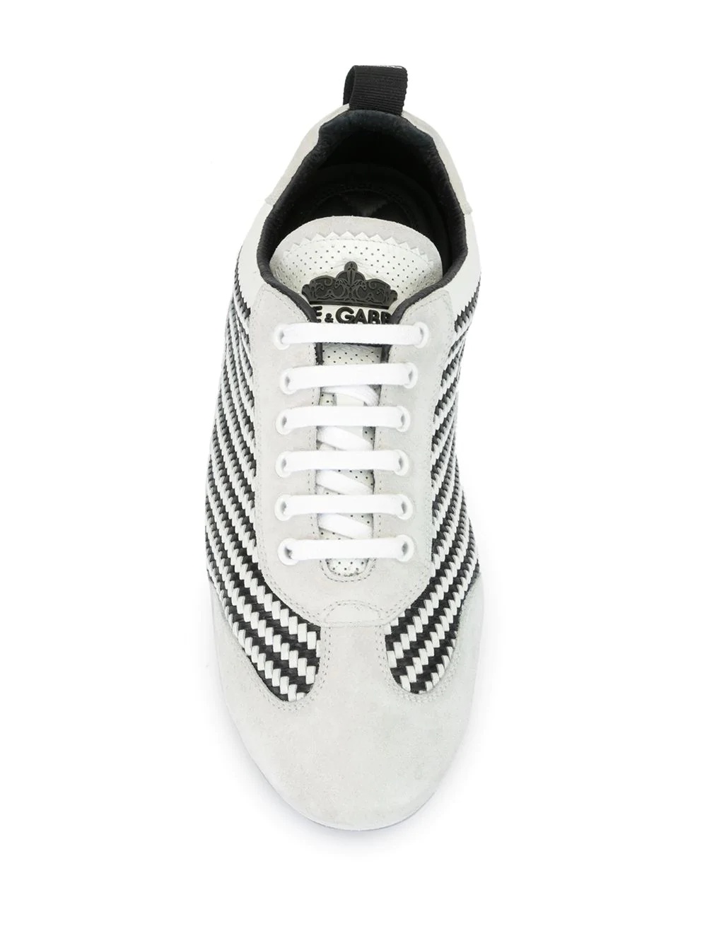 striped woven low-top sneakers - 4