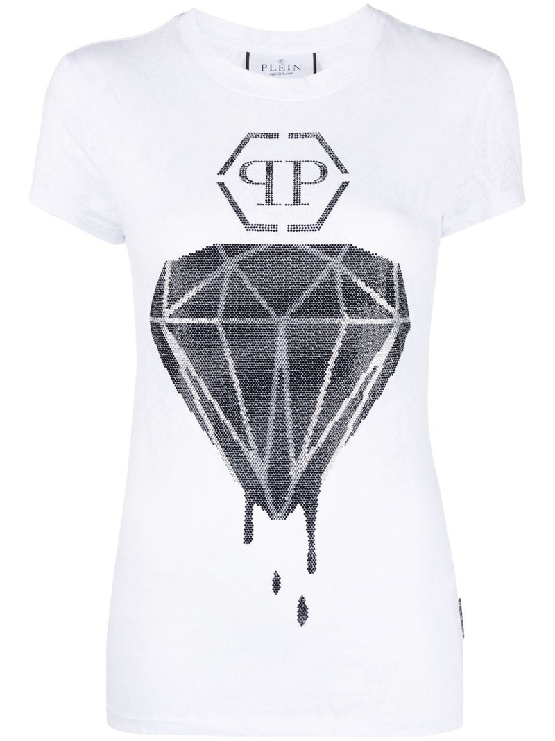 snakeskin-print cotton T-shirt 1