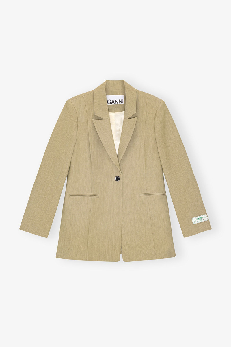 BEIGE TWILL SUITING BLAZER 1