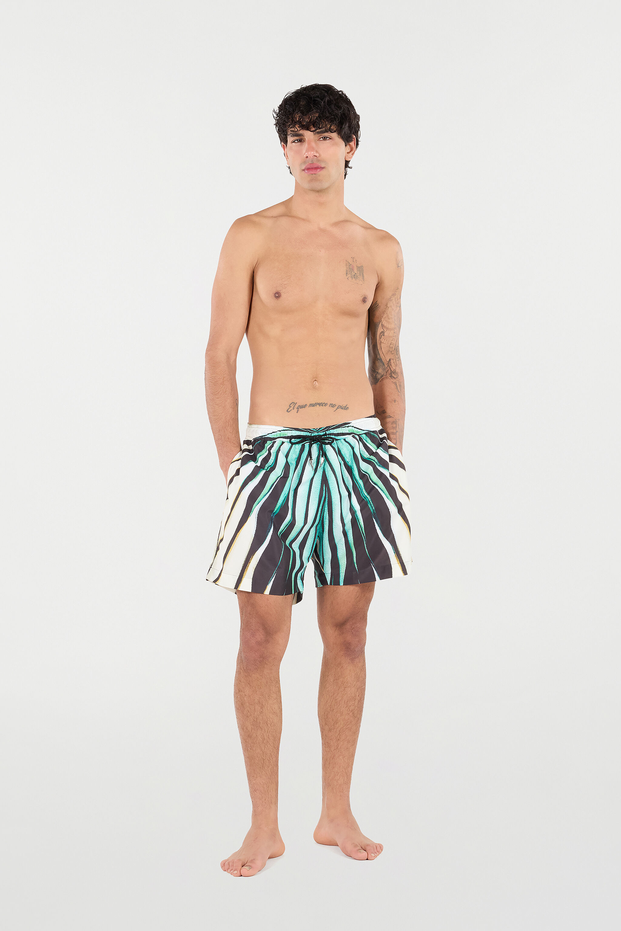Ray Of Gold Print Nylon Sea Shorts - 2