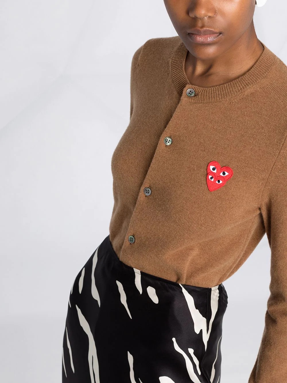 embroidered-logo knit cardigan - 3