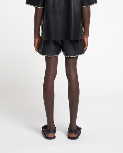 Nanushka Raffia-Trimmed Okobor™ Alt-Leather Shorts outlook