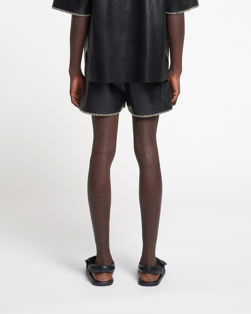 Nanushka Raffia-Trimmed Okobor™ Alt-Leather Shorts outlook